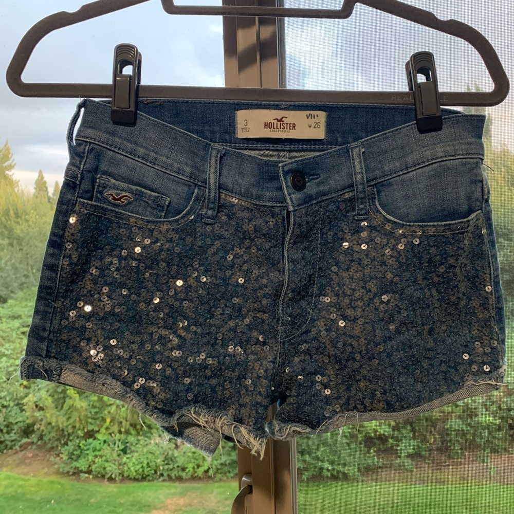 Hollister sequin denim shorts